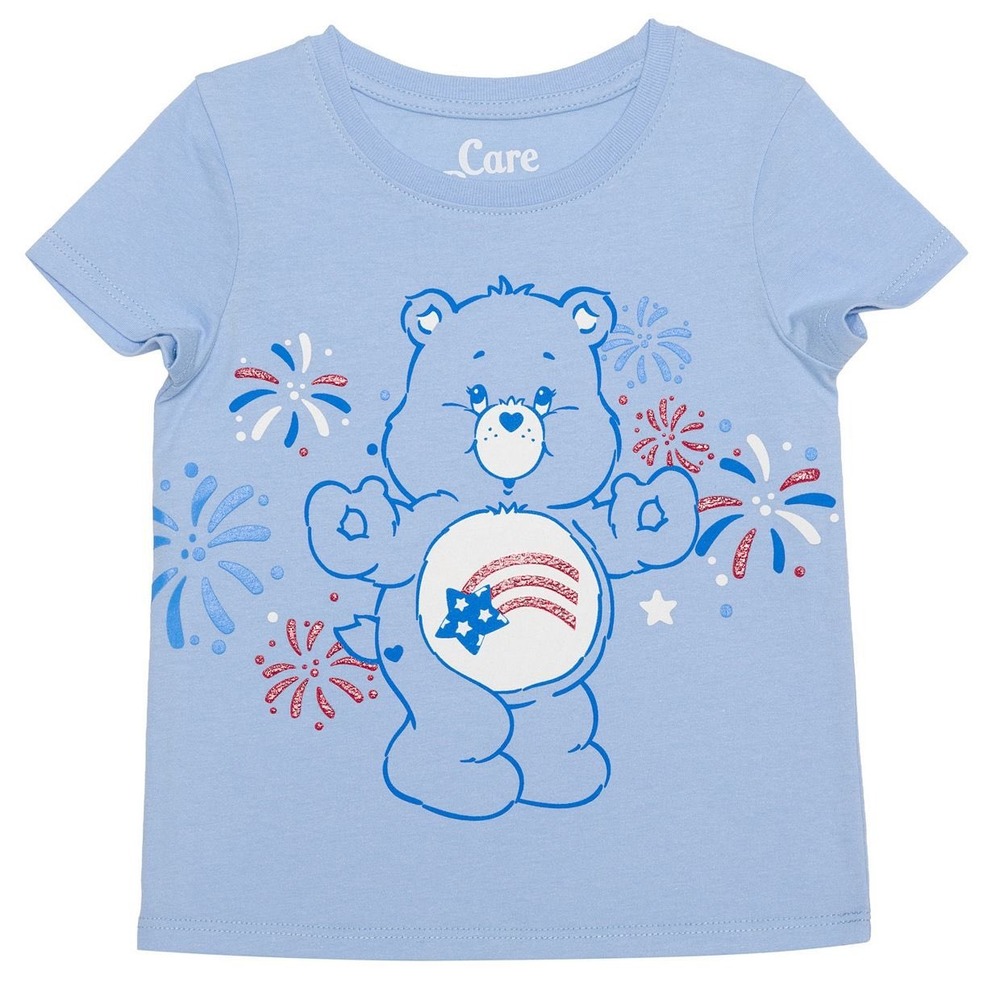 Jumping Beans Care Bears Patriotic Fireworks Blue Graphic Tee Shirt Kids 3T